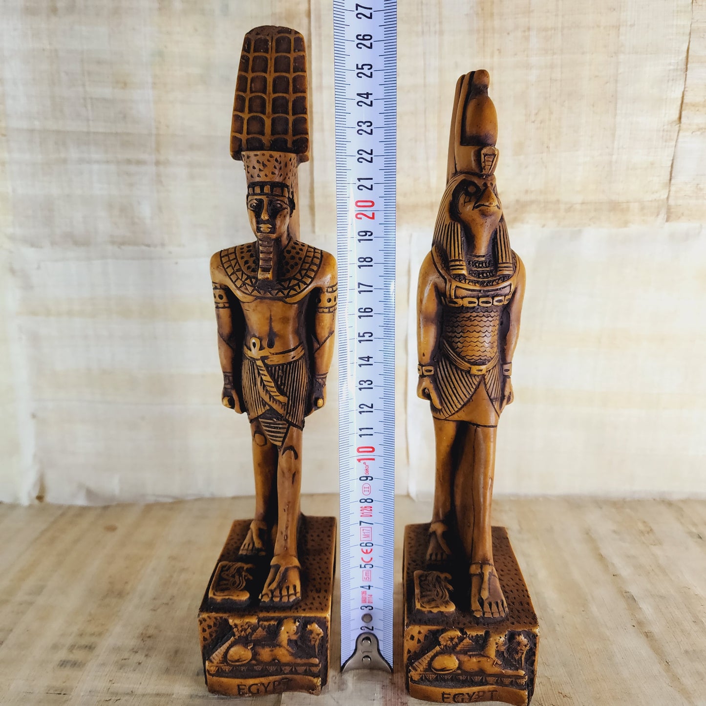 Set Of 2 Ancient Egyptian God Amun/ Horus Figurine Statue Egypt Healing Pharaohs
