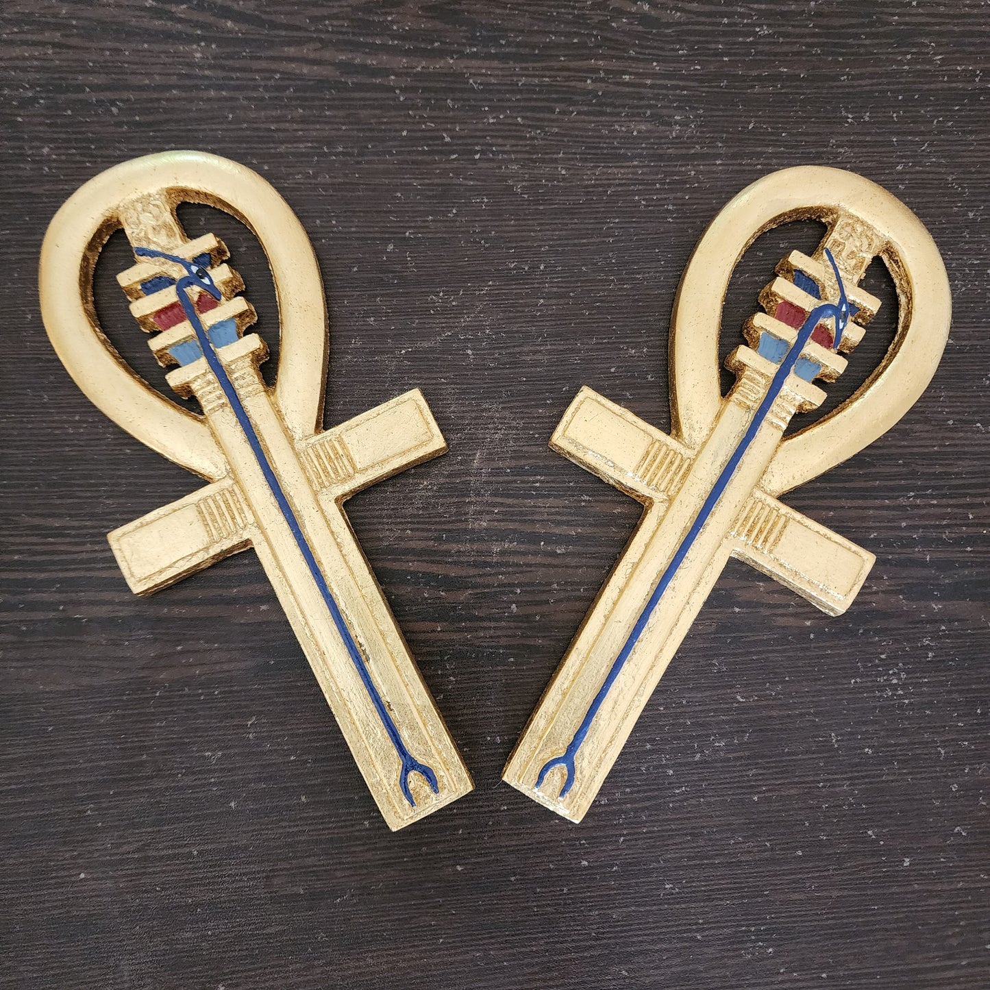 Lot of 2 Ancient Egyptian Key of Life Ankh Statue Figurine From Egypt Eternal Life