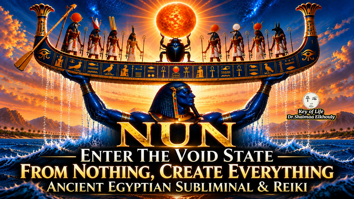 NUN 𓈖 Enter The Void State | From Nothing, Create Everything | Ancient Egyptian Subliminal & Reiki — Ocean Waves — Water Sounds for Meditation
