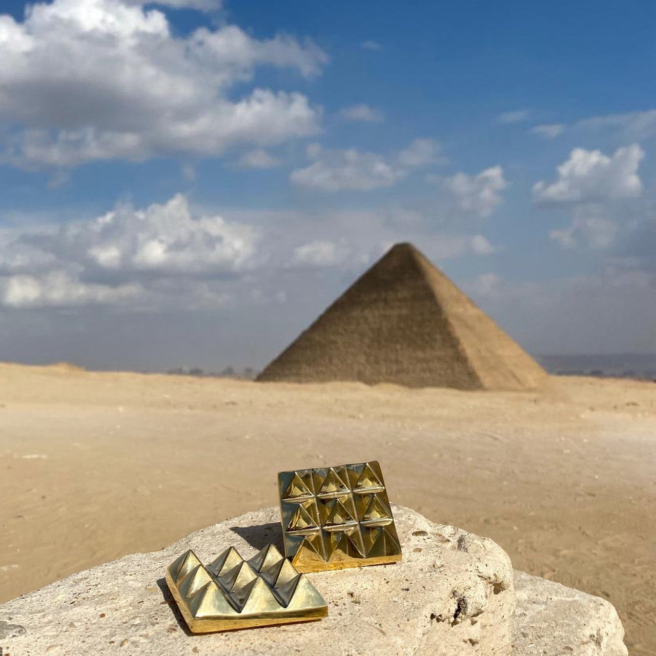 𓋹𓂀 Lot of 2 Copper Pyramid Chargers from Egypt 𓂀 Energized for Meditation, Wellness &amp; Charging 𓂀