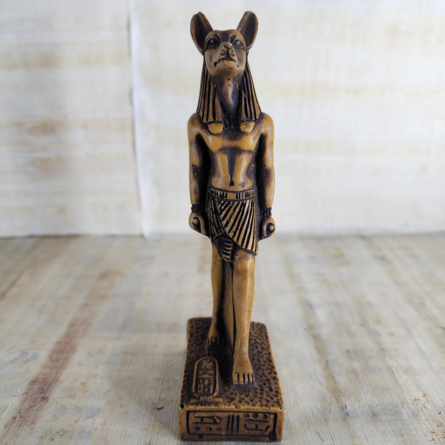 Set Of 5 Small Egyptian Goddess Isis/ Anubis/ Horus/ Osiris/ King Tut Statues