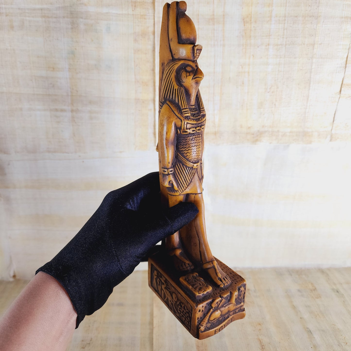 Set Of 2 Ancient Egyptian God Amun/ Horus Figurine Statue Egypt Healing Pharaohs