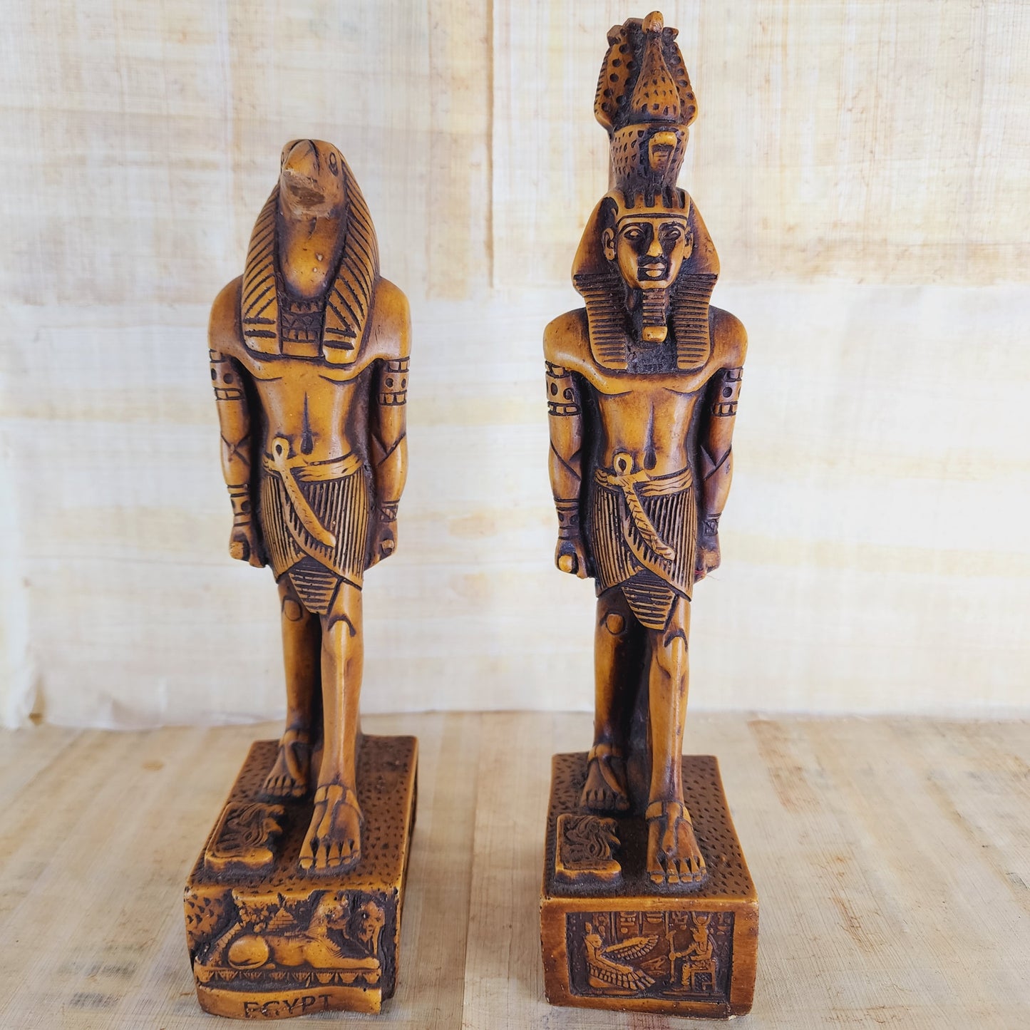 Set Of 2 Ancient Egyptian King Ramses II/ Thoth Figurine Statue Egypt Pharaohs
