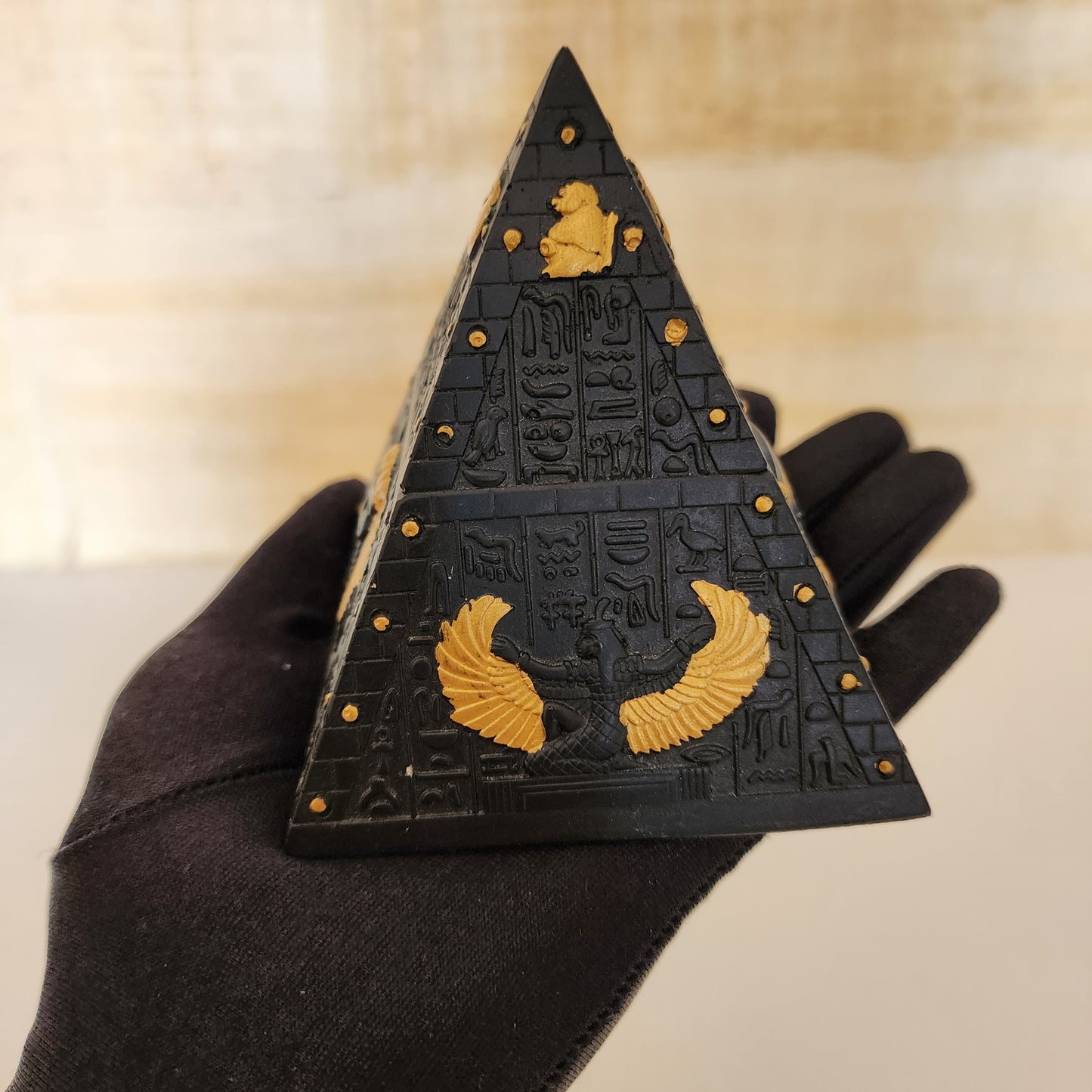 Egyptian Anubis Statue and Pyramid Figurine/ Protection/ Healing/ Manifestation
