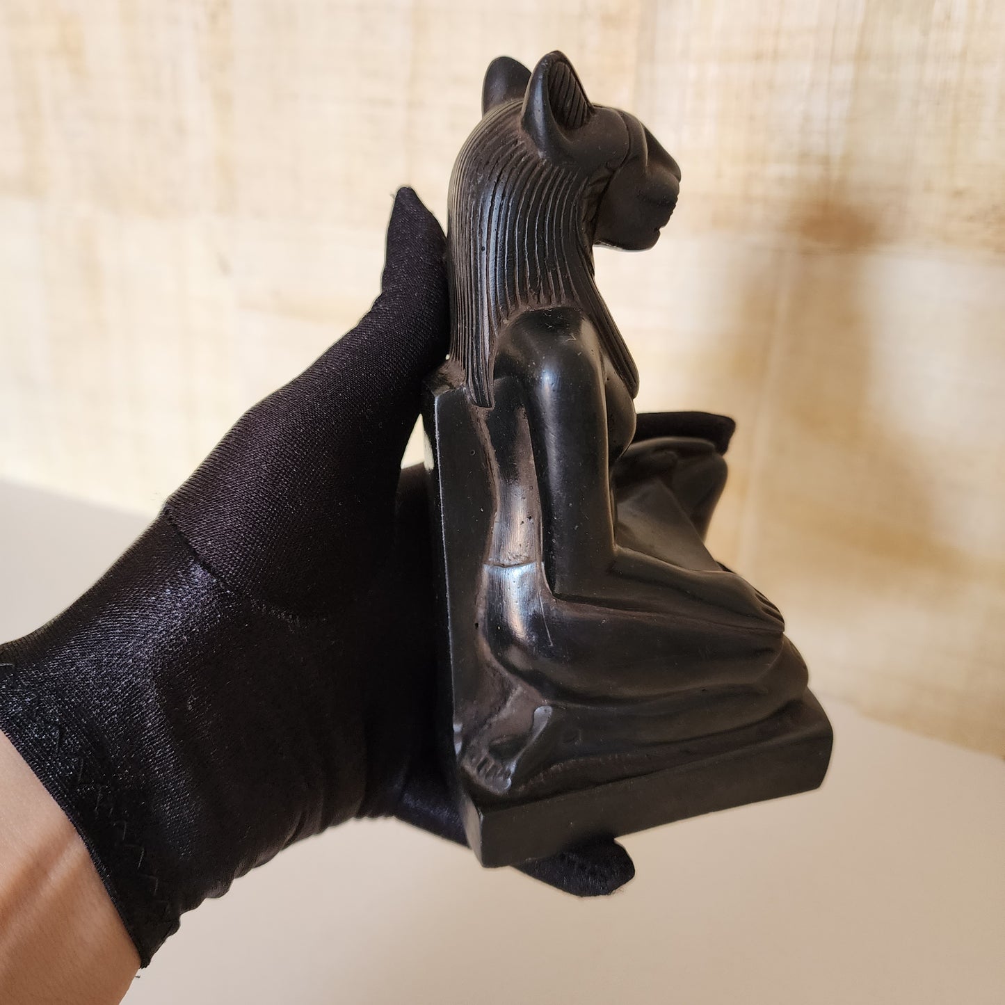 Sekhmet Goddess Statue & Scarab Beetle Hieroglyphics Egypt Figurine Healing Luck