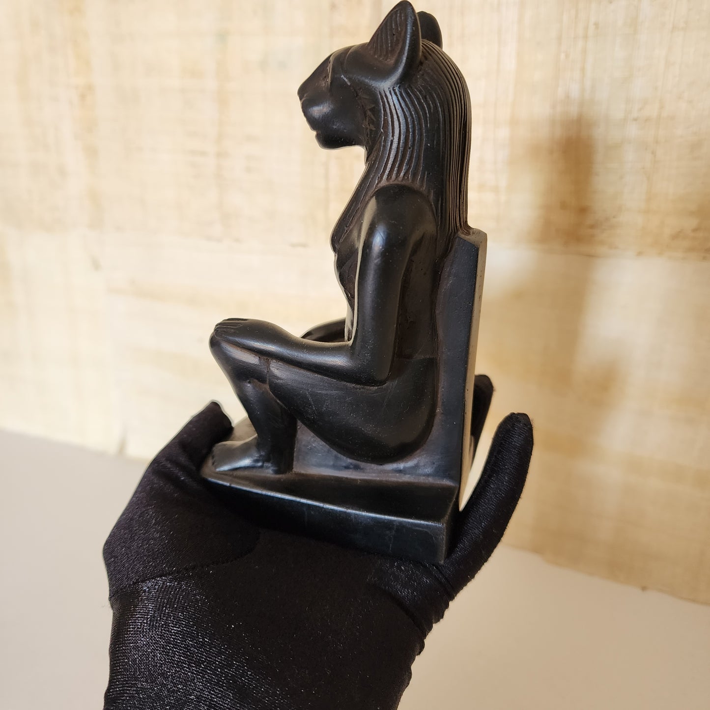 Sekhmet Goddess Statue & Scarab Beetle Hieroglyphics Egypt Figurine Healing Luck