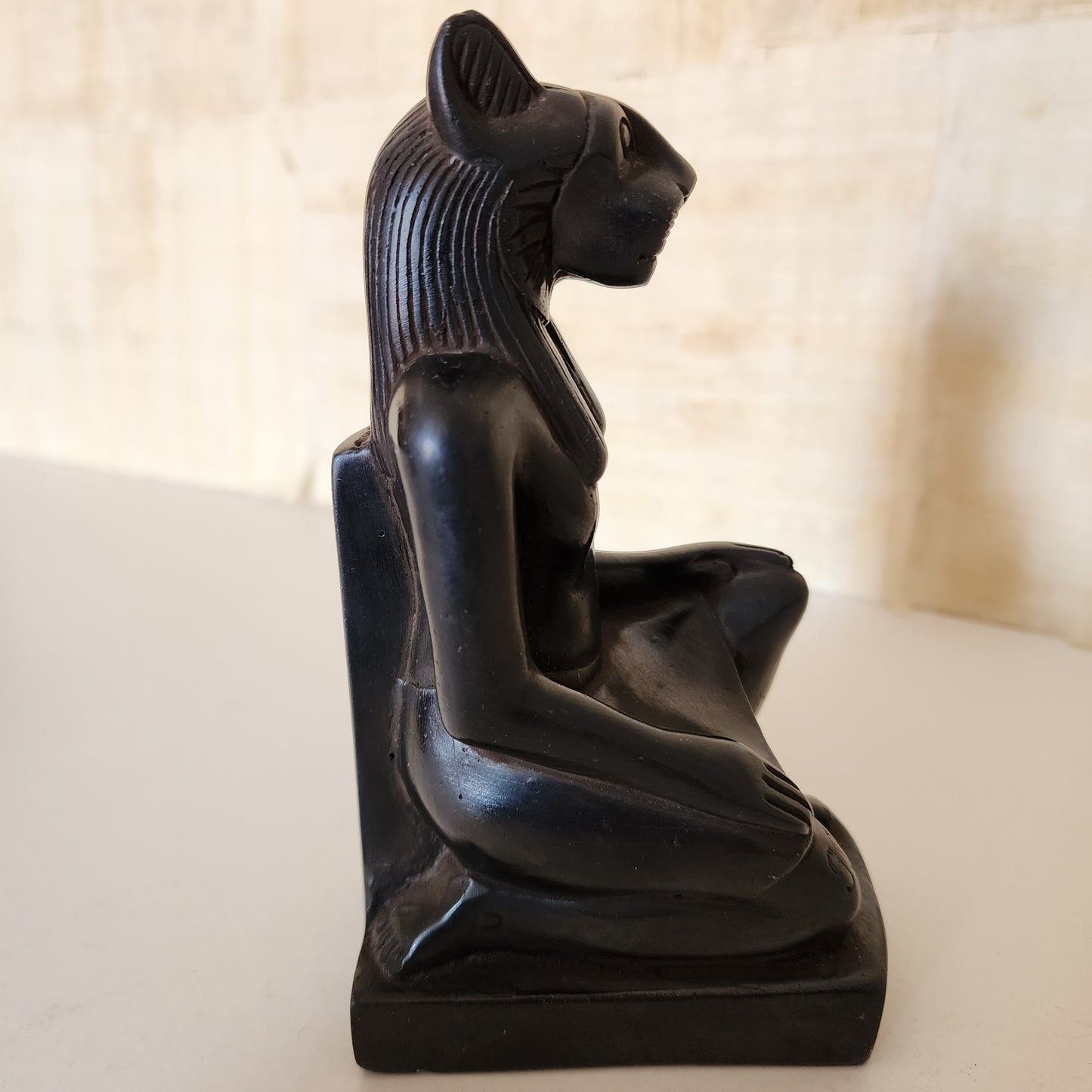Sekhmet Goddess Statue & Scarab Beetle Hieroglyphics Egypt Figurine Healing Luck