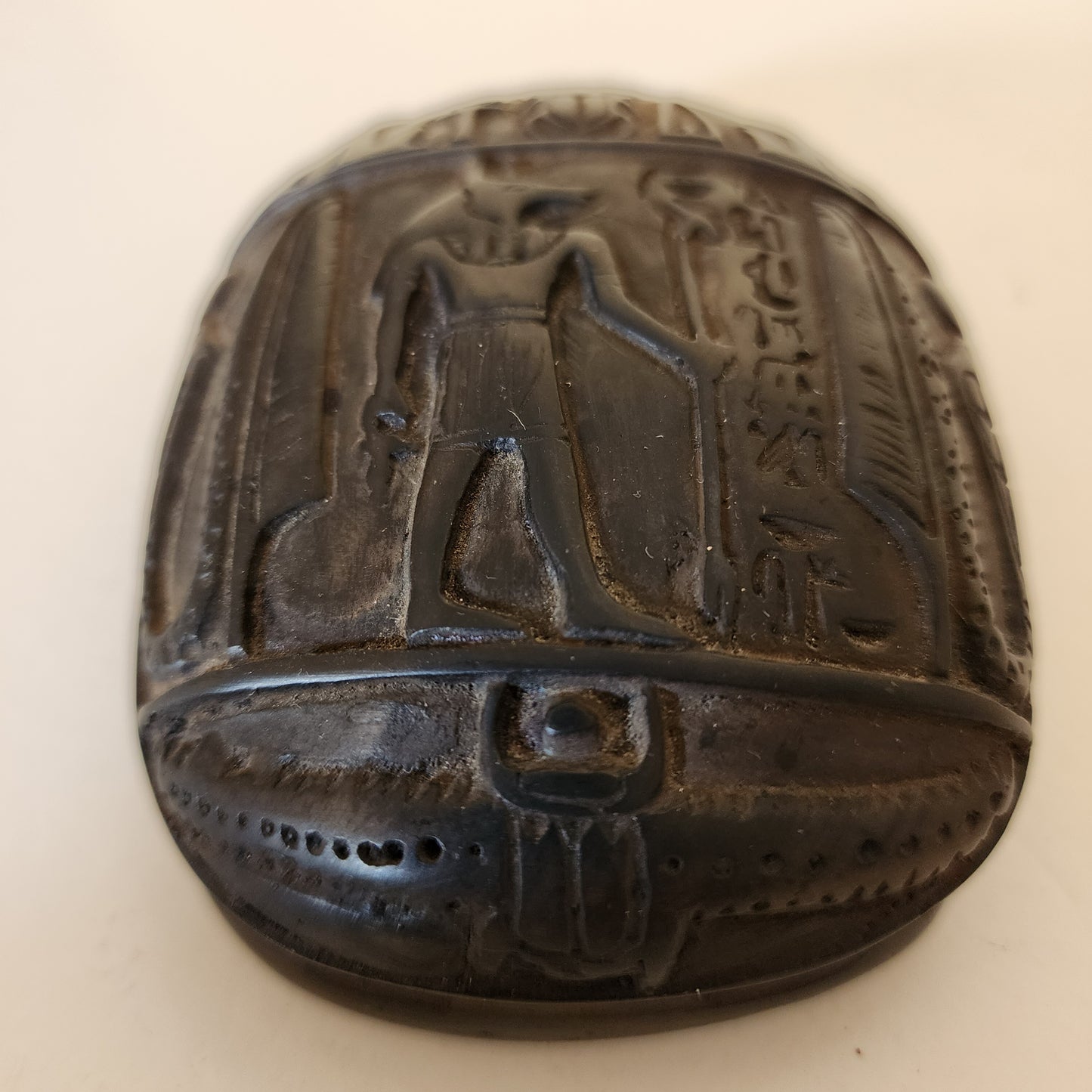 Sekhmet Goddess Statue & Scarab Beetle Hieroglyphics Egypt Figurine Healing Luck