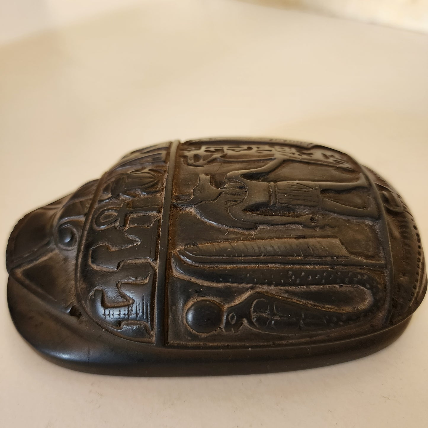 Sekhmet Goddess Statue & Scarab Beetle Hieroglyphics Egypt Figurine Healing Luck