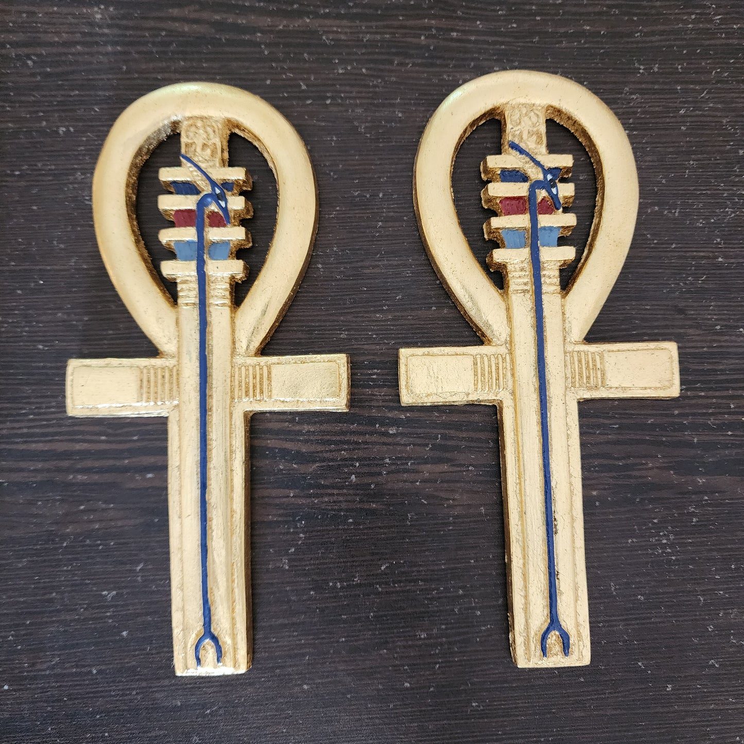 Lot of 2 Ancient Egyptian Key of Life Ankh Statue Figurine From Egypt Eternal Life