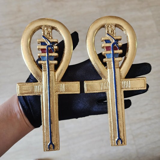 Lot of 2 Ancient Egyptian Key of Life Ankh Statue Figurine From Egypt Eternal Life