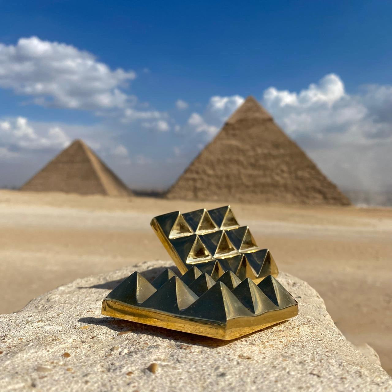 𓋹𓂀 Lot of 2 Copper Pyramid Chargers from Egypt 𓂀 Energized for Meditation, Wellness &amp; Charging 𓂀