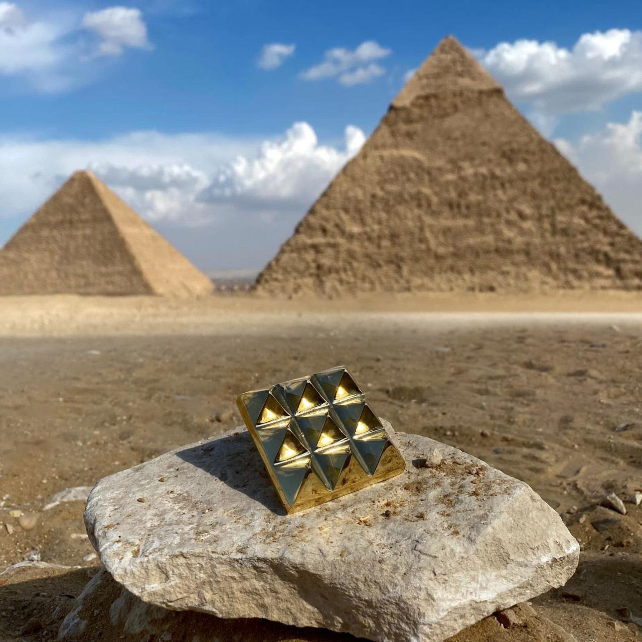 𓋹𓂀 Lot of 2 Copper Pyramid Chargers from Egypt 𓂀 Energized for Meditation, Wellness &amp; Charging 𓂀