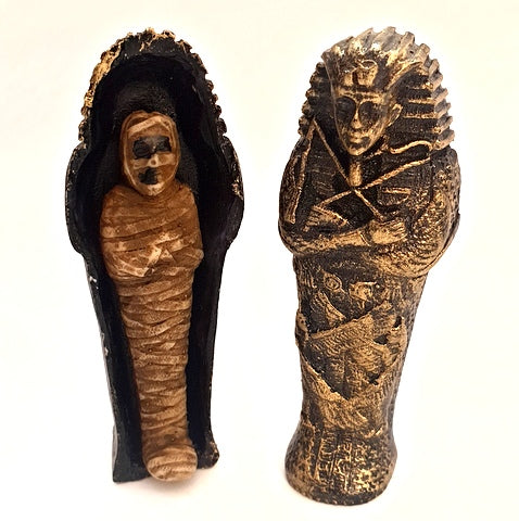 Ancient Egyptian King Tut Sarcophagi Coffin with Mummy Sarcophagus Statue