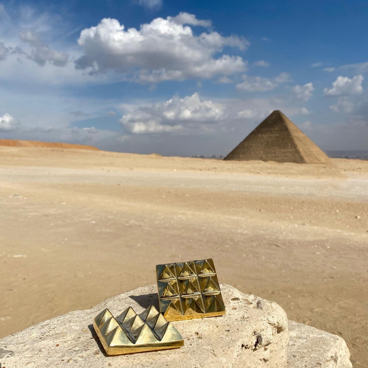 𓋹𓂀 Lot of 2 Copper Pyramid Chargers from Egypt 𓂀 Energized for Meditation, Wellness &amp; Charging 𓂀