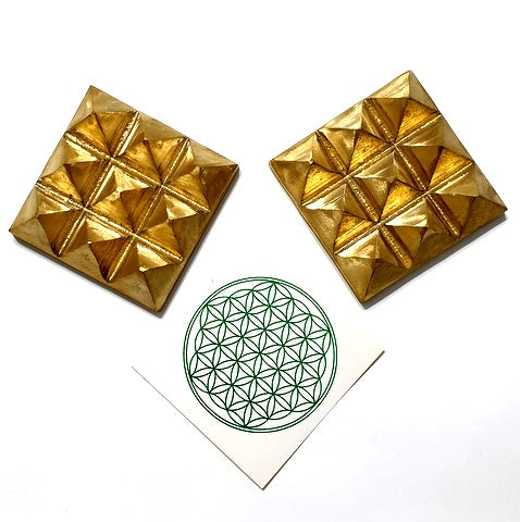 Lot of 2 Copper Pyramid Chargers from Egypt – Energized for Meditation, Healing & Charging